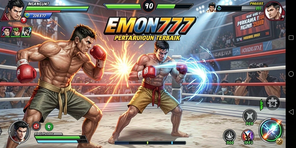 Tampilan gameplay EMON777 yang intens dan seru.