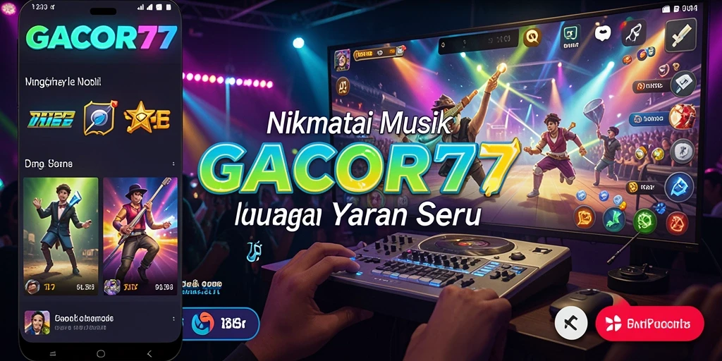 Screenshot GACOR77 menampilkan gameplay seru dan interaksi musik.