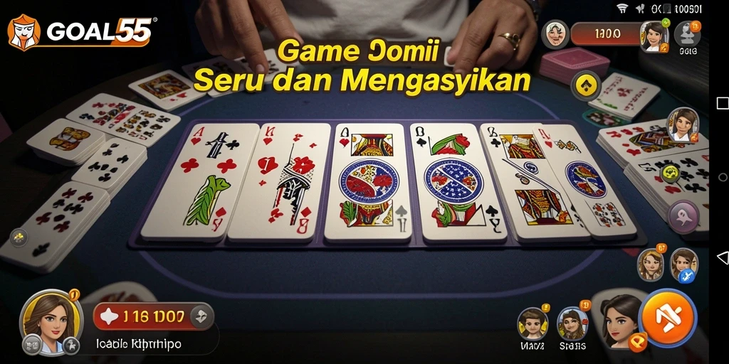 Tampilan gameplay seru dalam permainan domino GOAL55.
