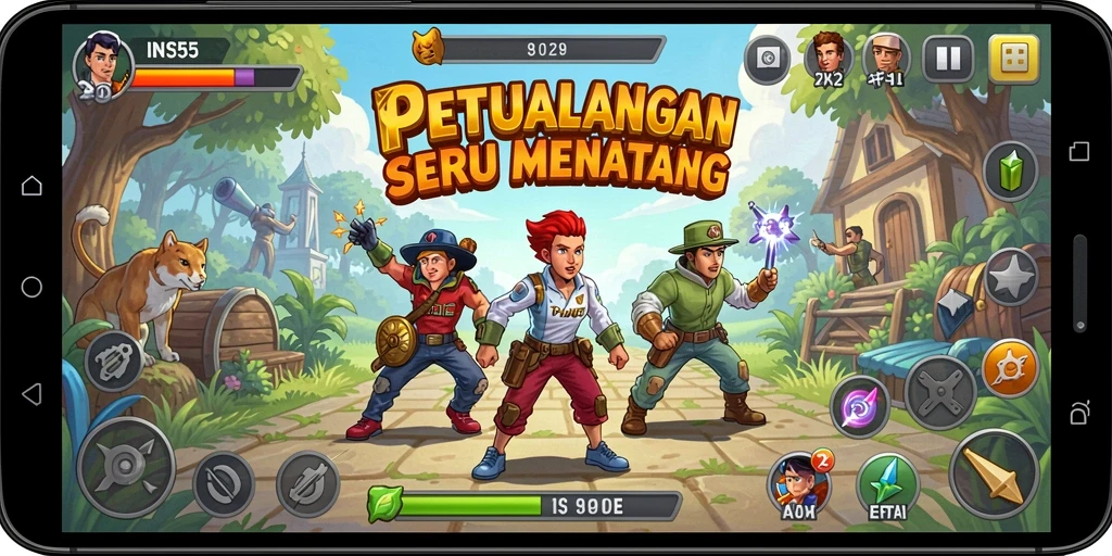 Gameplay seru INS55 yang menantang dan penuh warna.
