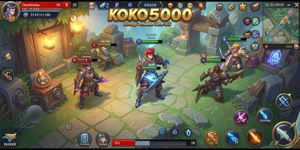 Screenshot KOKO5000 menampilkan pertempuran epik dan strategi mendalam.