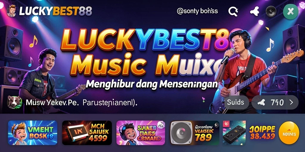 Tampilan seru gameplay LUCKYBEST88 dengan berbagai lagu.