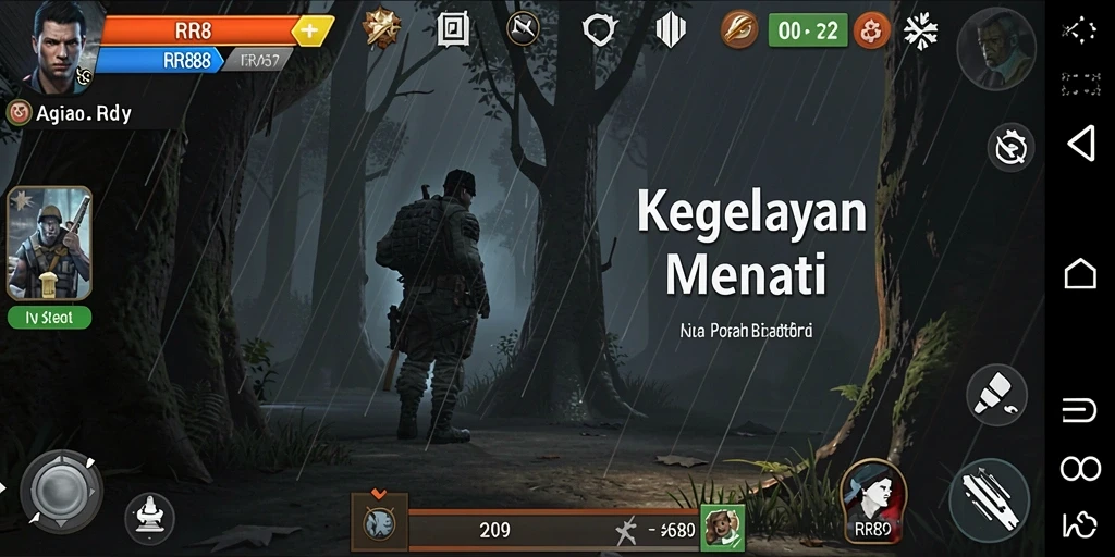 Screenshot gameplay menampilkan kegelapan dan ketegangan di RR89.