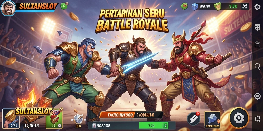 Screenshot gameplay SULTANSLOT menampilkan aksi seru dalam Battle Royale.