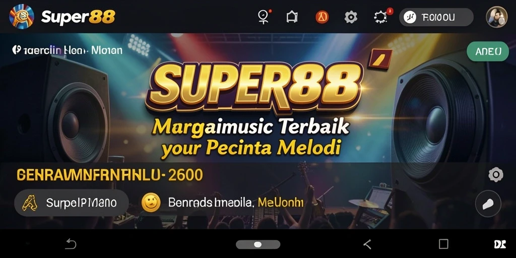 Screenshot gameplay <strong>SUPER88</strong> yang menunjukkan tantangan musik yang menarik.